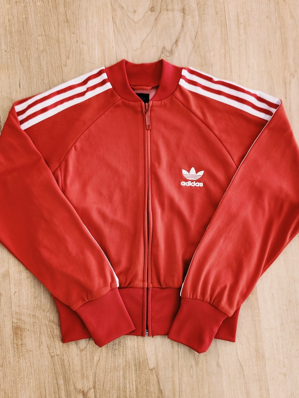 Vintage Adidas Red White Track Jacket Size 90 S Short Length